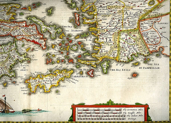 Part of Greece Showing, Athens, Crete and Rhodes