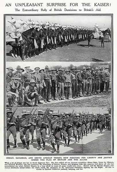 Indian, Canadian and South Africa Troops Fighting 1914