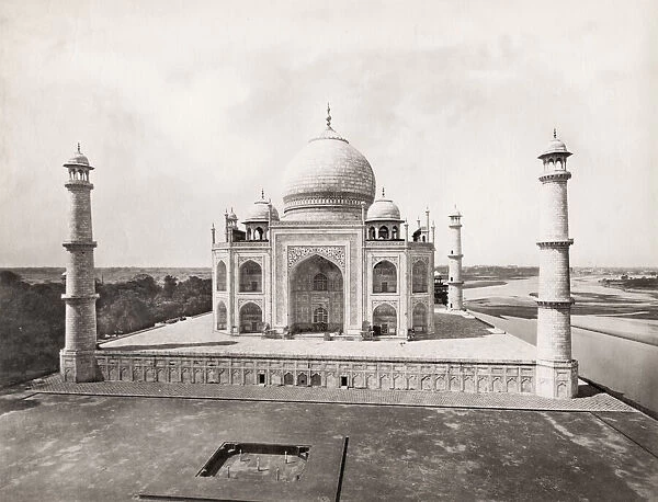 Vintage 19th century photograph: Taj Mahal, Agra, India, c. 1870 s