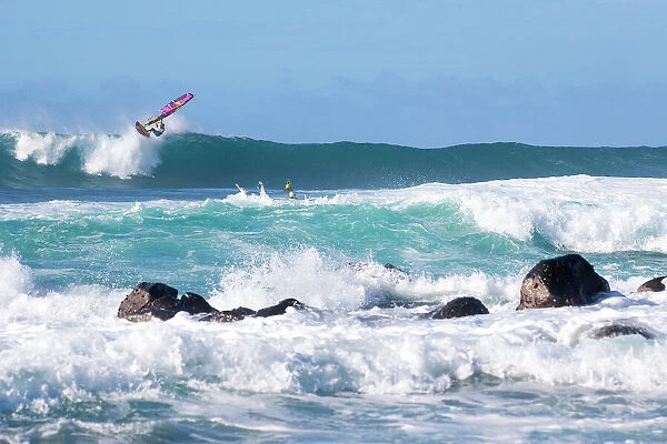 Robby Naish Aerial. Robby Naish at the 2015 NoveNove Maui Aloha Classic