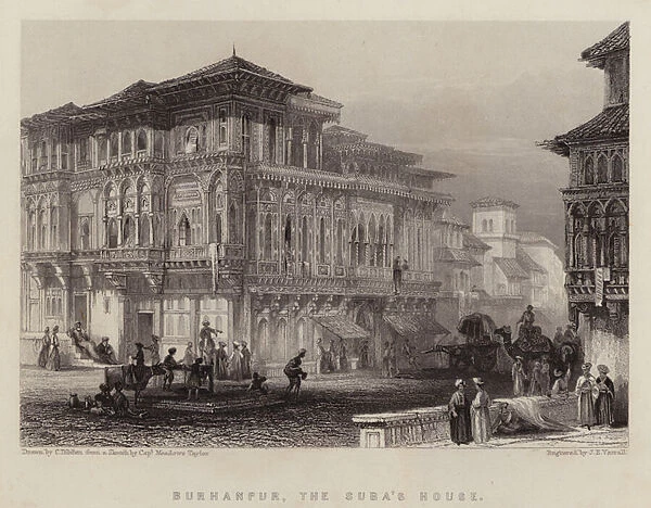 Burhanpur, the Subas House (colour litho)
