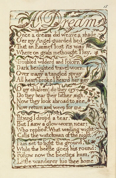 A Dream, illustration from Songs of Innocence and of Experience, (Bentley Copy L) pl
