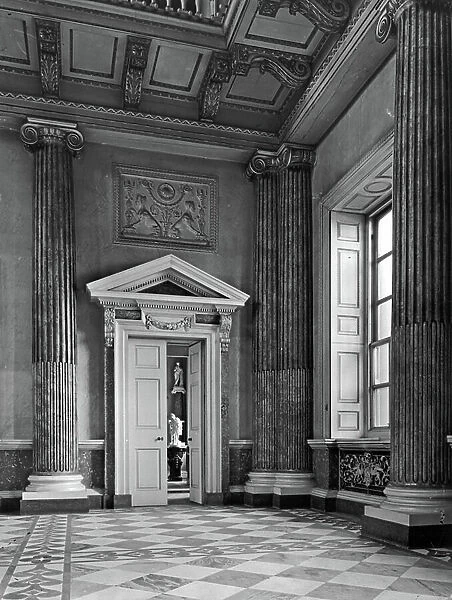 The Great Hall, Wentworth Woodhouse, South Yorkshire, from The English Country House (b / w photo)
