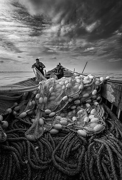 Fishermen on boats