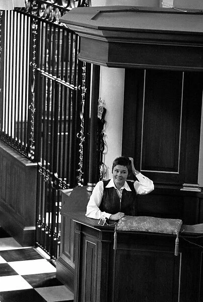 Judi Dench, actress July 1968 in the pulpit of St Mary-le-Bow church Cheapside for a