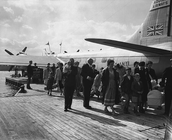 Suez Crisis 1956 British civillians evacuated from Egypt arrive at Southampton by