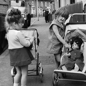 Girls with dolls and prams, Balham, SW London