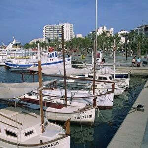 Moored boats in marina