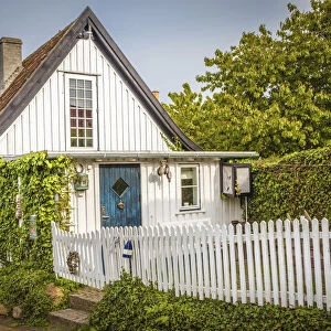 Pretty house in the village of Gudhjem on Bornholm, Denmark