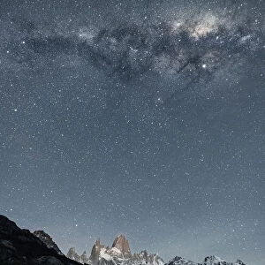Starry sky above Mt Fitz Roy. El Chalten, Santa Cruz province, Argentina