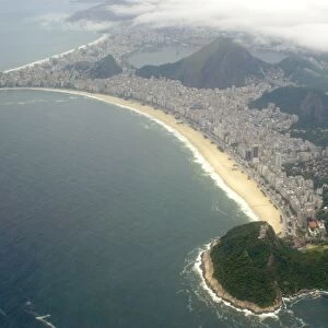 Aerial view of world-famous Copacabana beach, Rio de Janeiro, Brazil