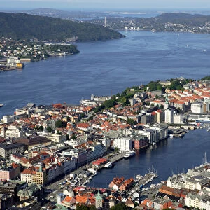 Norway, View of Bergen from Mount Floyen