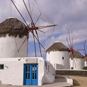 The windmills of Mykonos on the Greek Islands near Greece