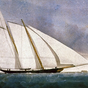 CLIPPER YACHT AMERICA. Of New York. Lithograph, n. d. by Nathaniel Currier