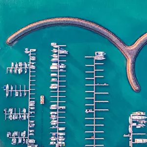 Drone photo of the Arlie beach port