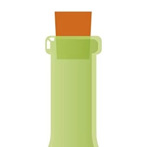 Digital illustration of wine bottle with cork