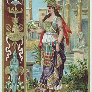 Picture series historical persons, Egypt, Cleopatra, Historical, digitally restored reproduction of a Liebig collector's picture from the 19th century, exact date not known