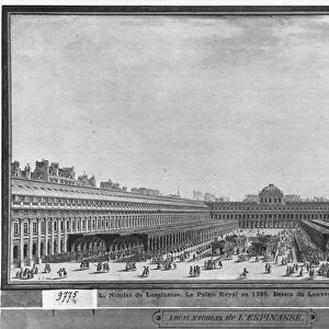 Garden of the Palais Royal, 1785 (w / c & pen & grey ink on paper)