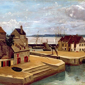 Honfleur, Houses on the Quay, 1830 (oil on canvas)
