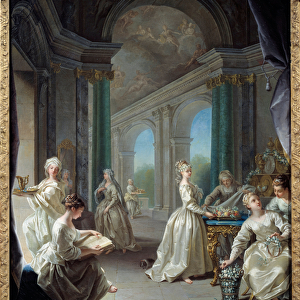 Modern virgins. Painting by Jean Raoux (1677 - 1734), 1728. Oil on canvas. Dim: 0. 56 x 0