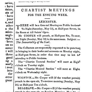 Notices for Chartist Meetings in the Midland Counties Illuminator, 15 May 1841