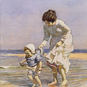 Paddling, 1915 (w / c and pencil on paper)