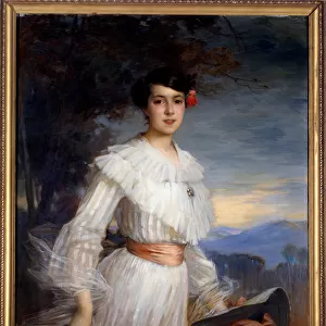 Portrait of Madeleine Reclus. Painting by Ernest Bordes (1852-1914), 1902. Oil on canvas