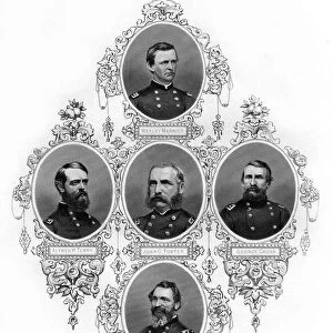 Union Civil War generals of the departments of the east, 1862-1867. Artist: J Rogers