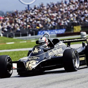 1982 Austrian Grand Prix. Osterreichring, Austria. 15th August 1982. Nigel Mansell (Lotus 91-Ford), retired, action. World Copyright: LAT Photographic
