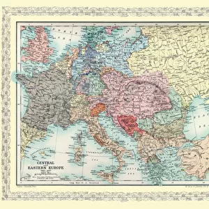 Map of Central Europe and Eastern Europe as it appeared between AD 1863 and AD 1897