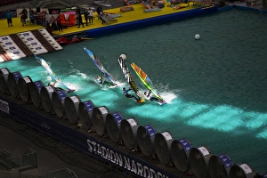 Close slalom action